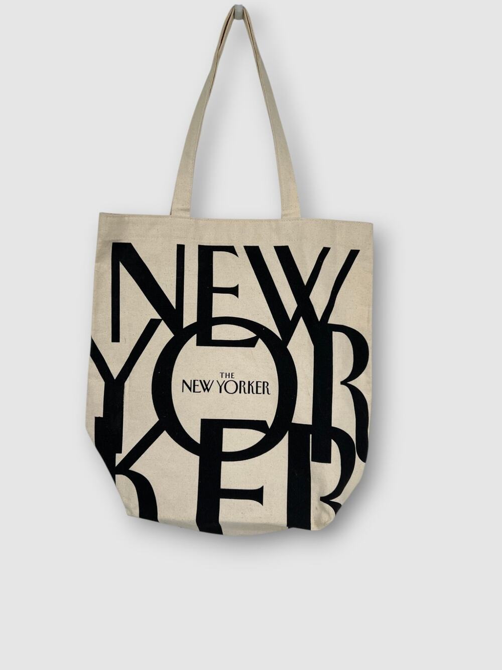 The New Yorker Magazine Canvas Tote Bag Large Graphic Logo Print Book Bag